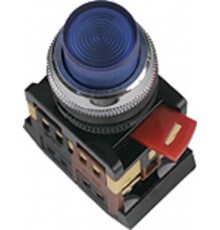 Кнопка ABLFР-22 синяя с подсветкой 380В 1NO+1NC